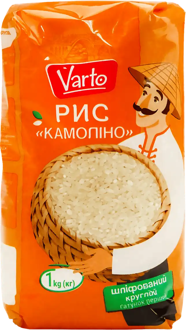 Рис Varto Камоліно шліфований круглозерністий 1 кг