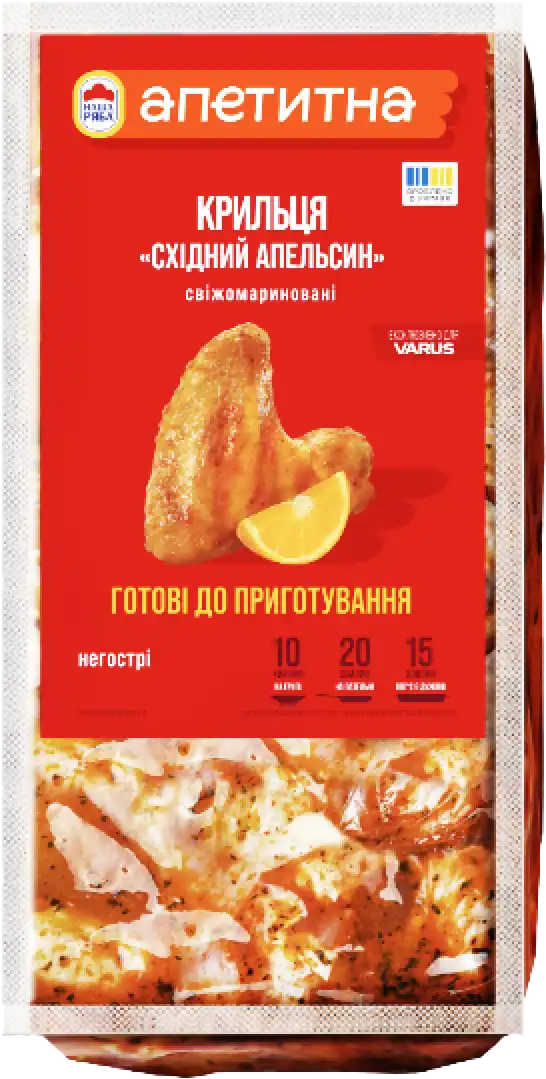 Крильця курячі Наша Ряба Апетитна в маринаді Східний Апельсин охолоджені ~ 1 кг