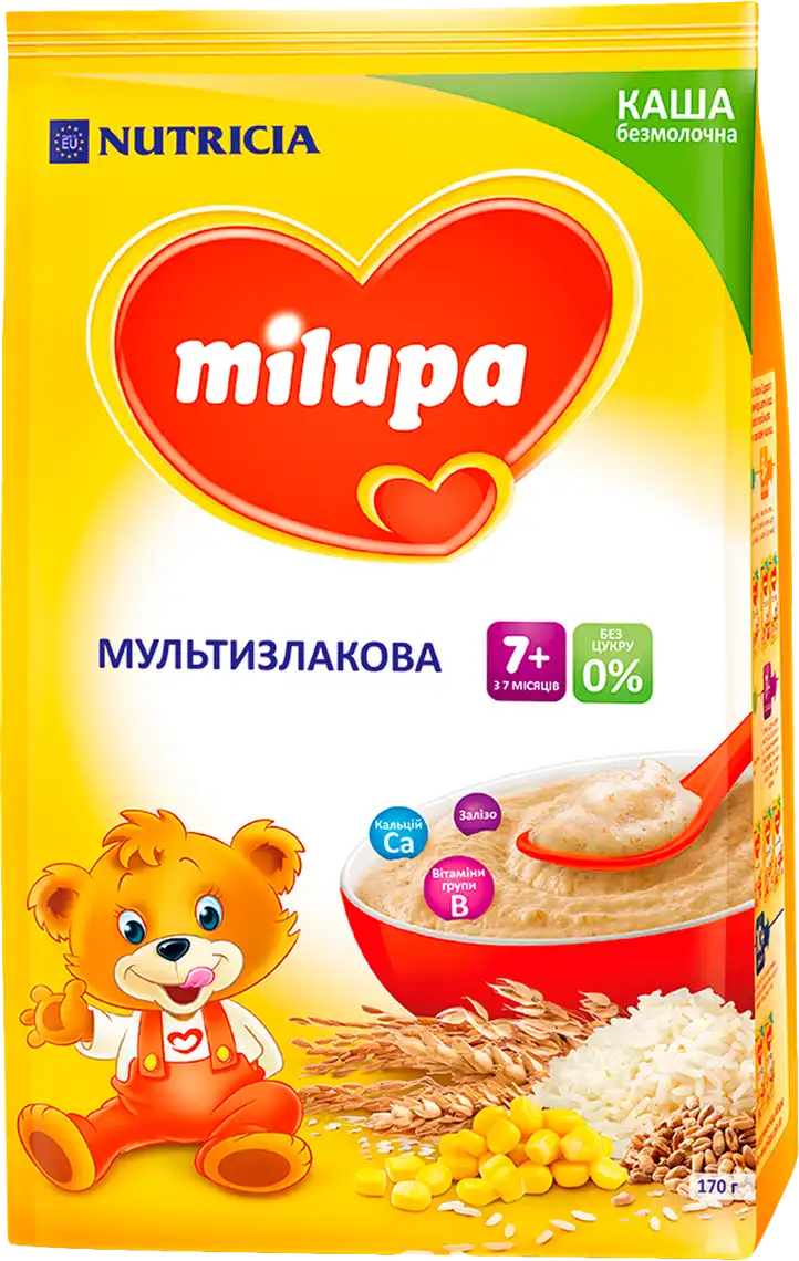 Дитяча каша Milupa безмолочна Мультизлакова від 7-ми місяців, 170 г