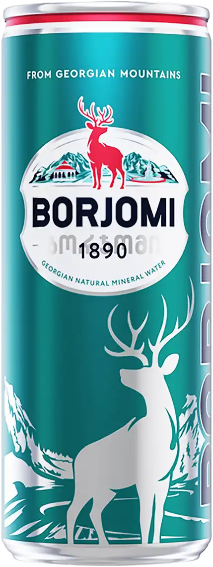 Вода Borjomi мінеральна сильногазована 0,33 л
