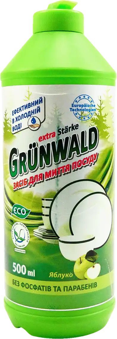 Засіб для миття посуду Grunwald рідке Яблуко 500 мл