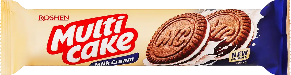 Печиво Roshen Multi Cake цукрове з молочно-кремовою начинкою 180 г