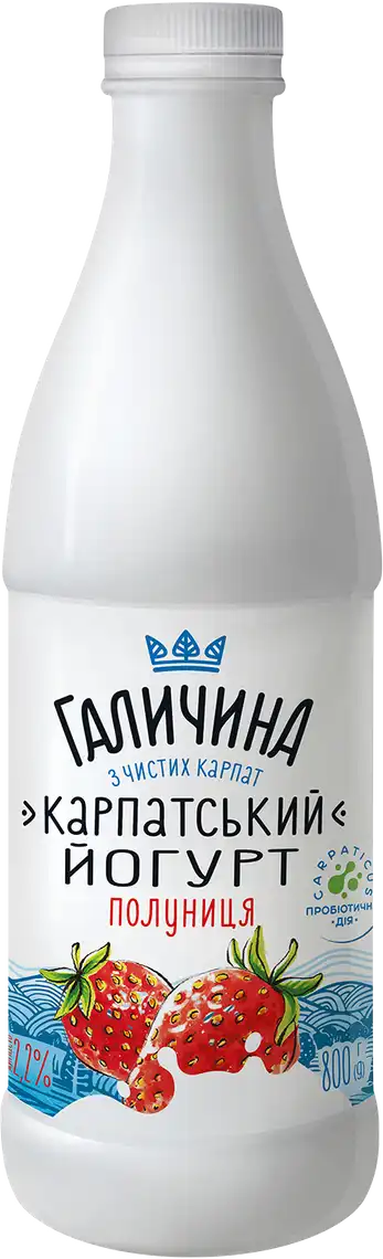 Йогурт Карпатський Галичина полуниця 2.2% 800 г