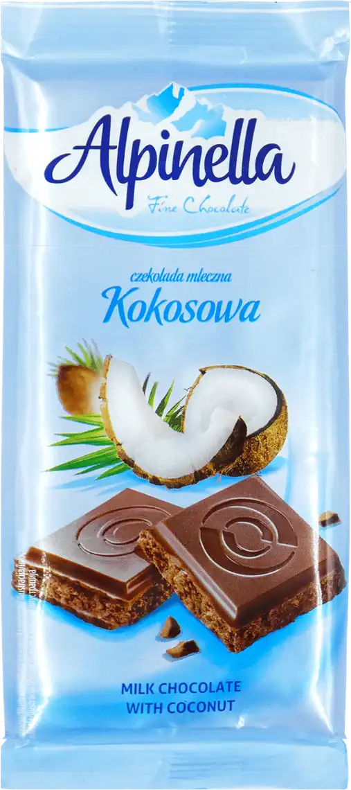 Шоколад Alpinella молочний з кокосом 90 г
