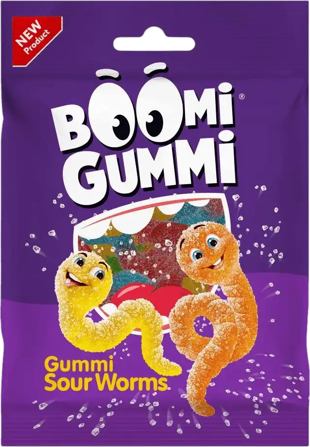 Цукерки Boomi Gummi Sour Worms желейні 70 г
