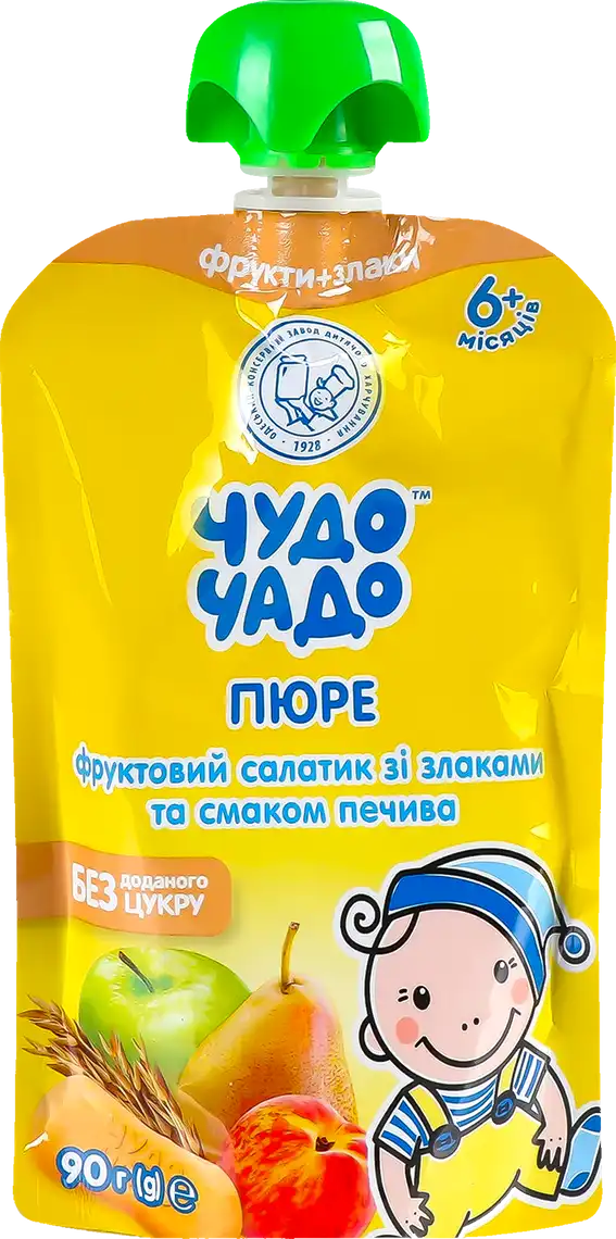 Пюре Чудо-Чадо Фруктовий салатик зі злаками та смаком печива 90 г