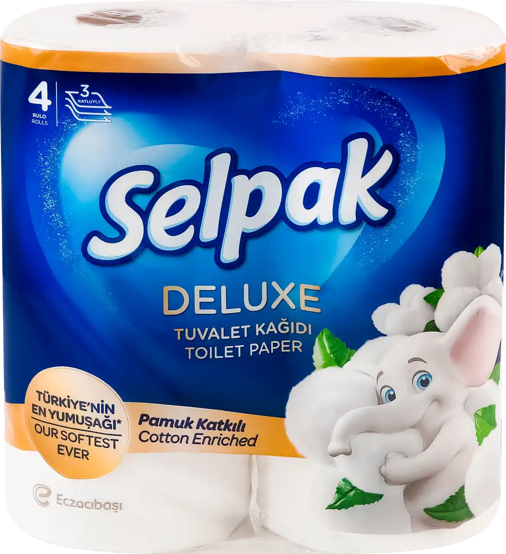 Папір туалетний Selpak 3-х шаровий Deluxe 4 шт