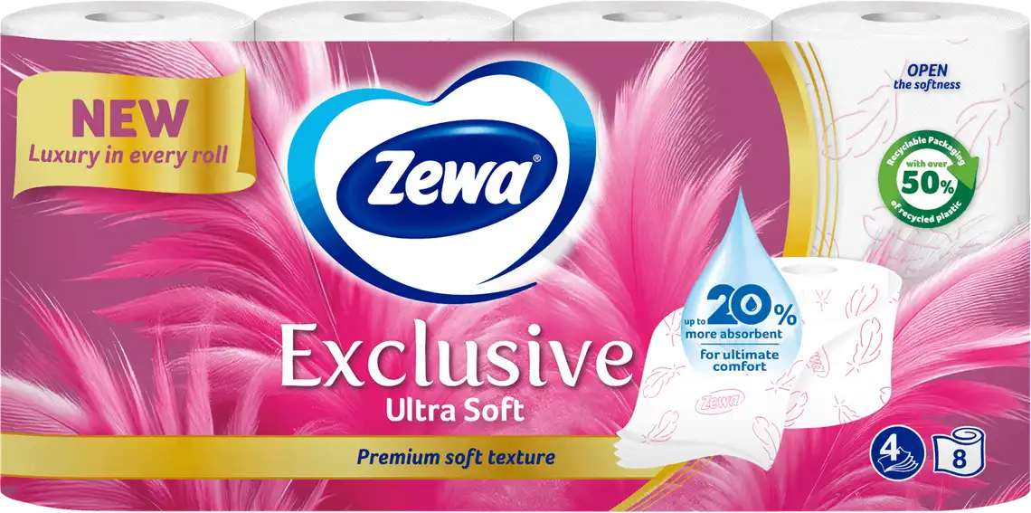 Туалетний папір Zewa Exclusive Ultra Soft 4 шари 8 шт