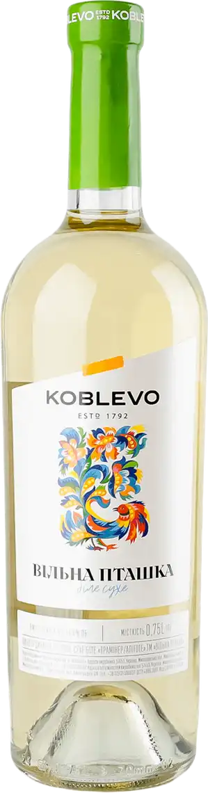 Вино Koblevo Вільна пташка біле сухе 0,75 л