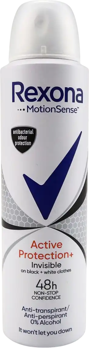 Дезодорант-спрей Rexona Антибактеріальний і Невидимий на чорному і білому 150 мл