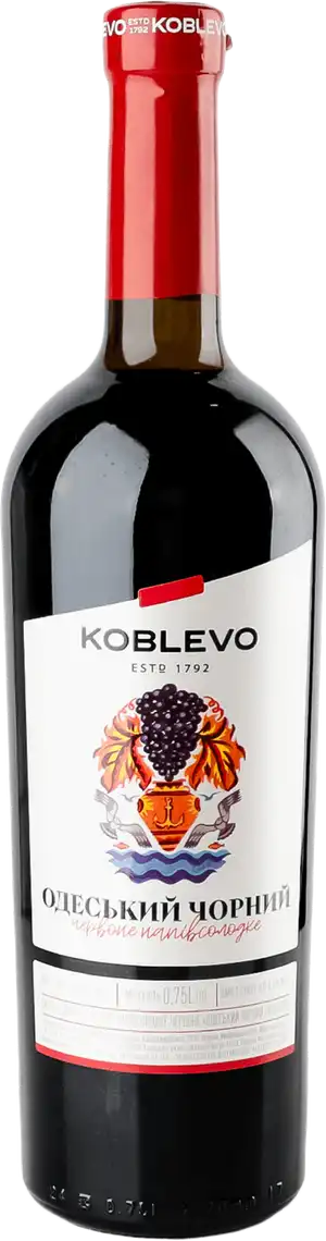 Вино Koblevo Одеський чорний червоне напівcолодке 0.75 л