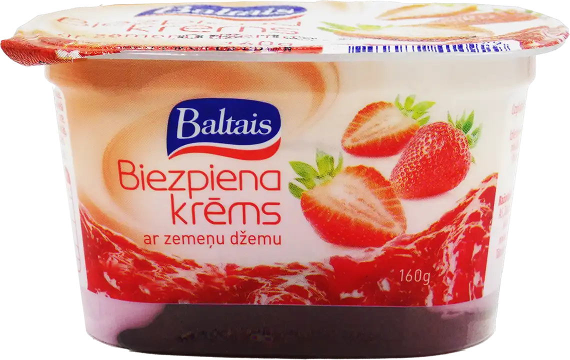Сирний крем Baltais з полуничним джемом 160 г