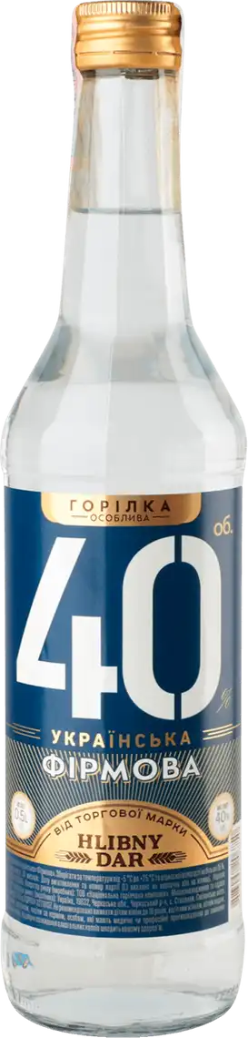 Горілка Українська Фірмова особлива 40% 0,5 л