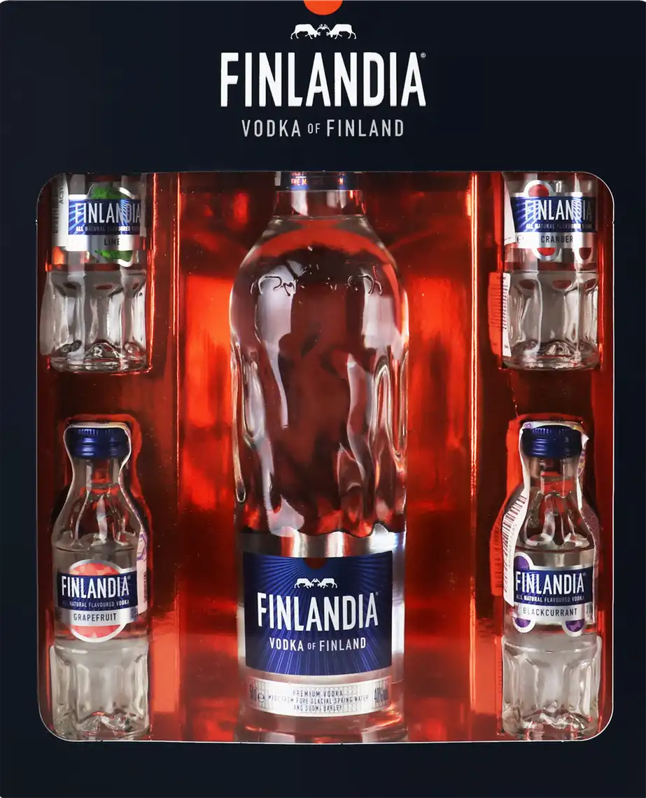 Горілка Finlandia 0.5 л з напоєм 4х50 мл