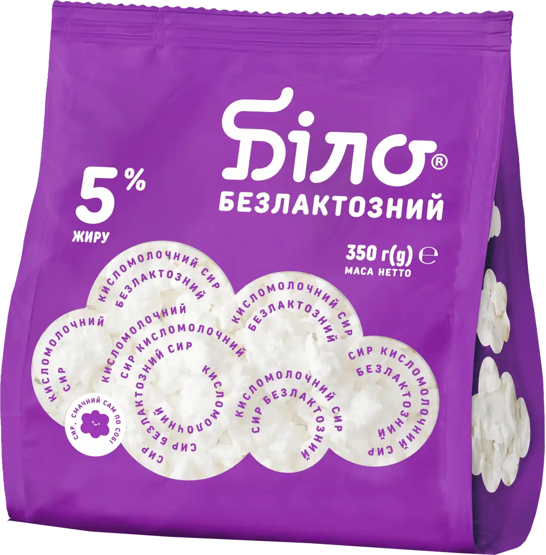 Сир кисломолочний Біло безлактозний 5 % 350 г