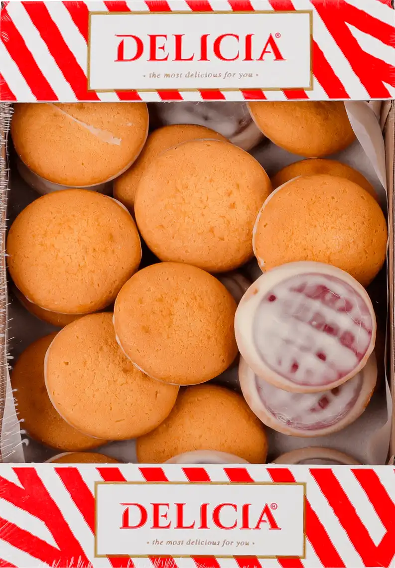 Печиво Delicia здобне зі смаком вишні у молочній глазурі 300 г
