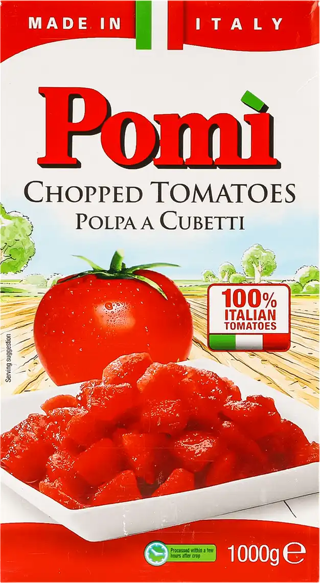Томати Pomi Очищені нарізані кубиками 1000 г
