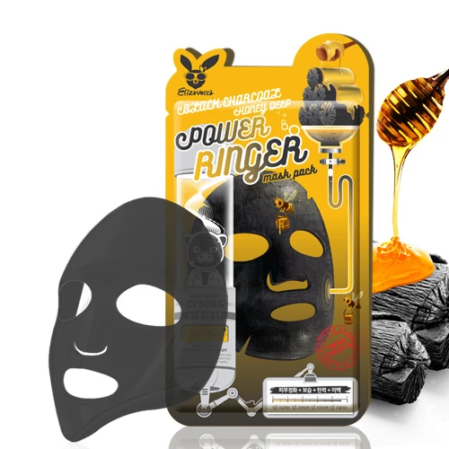 Очищуюча живильна маска з деревним вугіллям та медом Elizavecca Black Charcoal Honey Deep Power Ringer Mask Pack, 23 мл