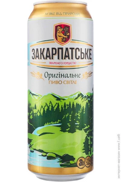Пиво Перша приватна броварня Закарпатське Оригінальне світле 4.4 %, 0.5 л