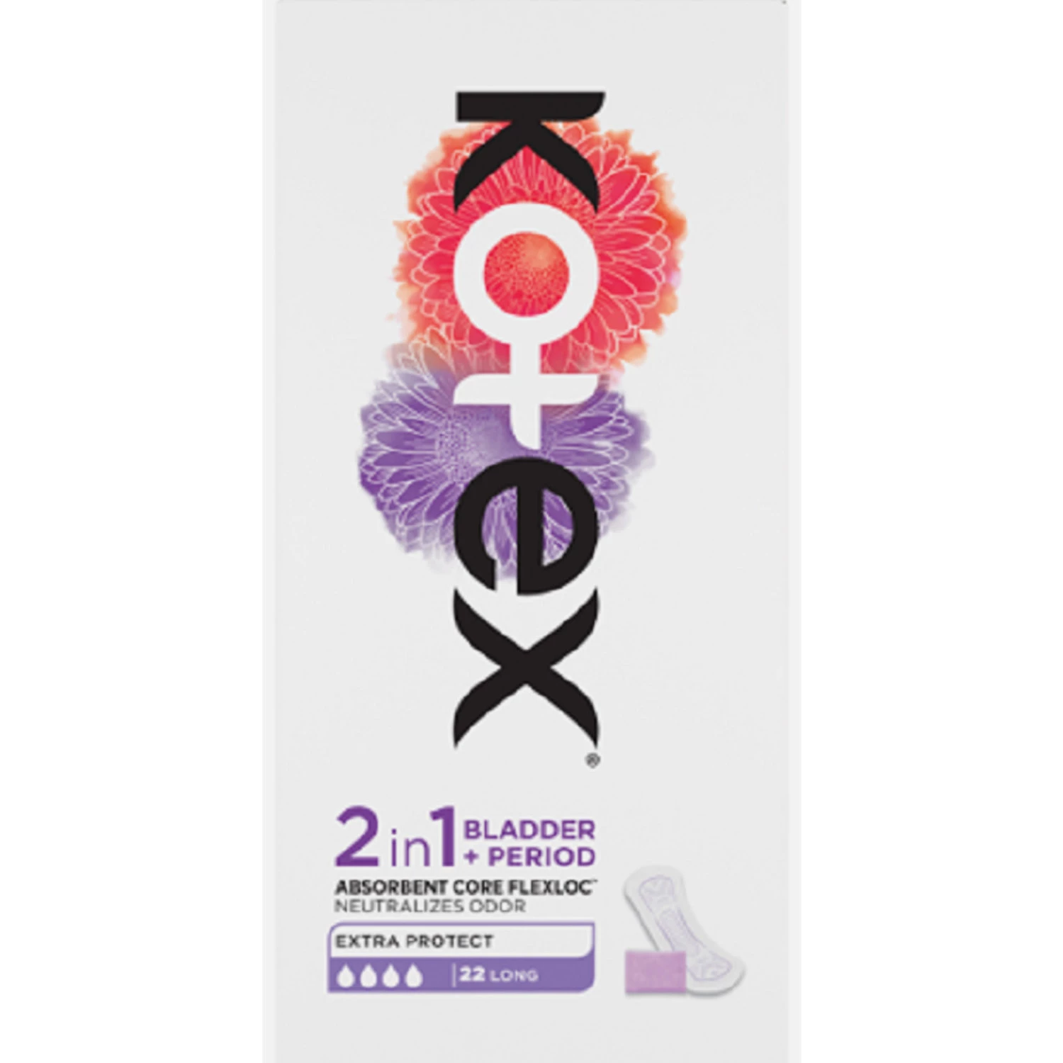 Прокладки Kotex 2 in 1 щоденні для легкого ступеню нетримання 22 шт (8691900172939)