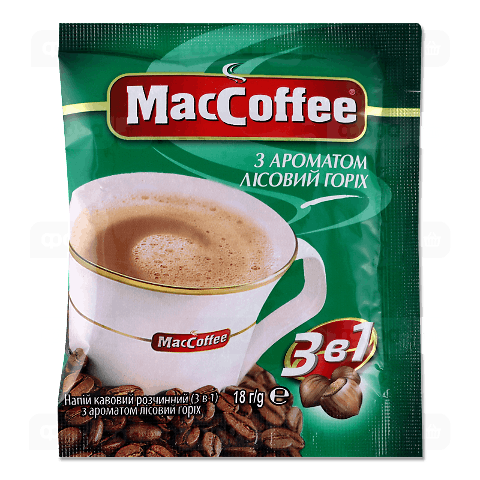 Напій кавовий MacCoffee «Лісовий горіх» з вершками та цукром