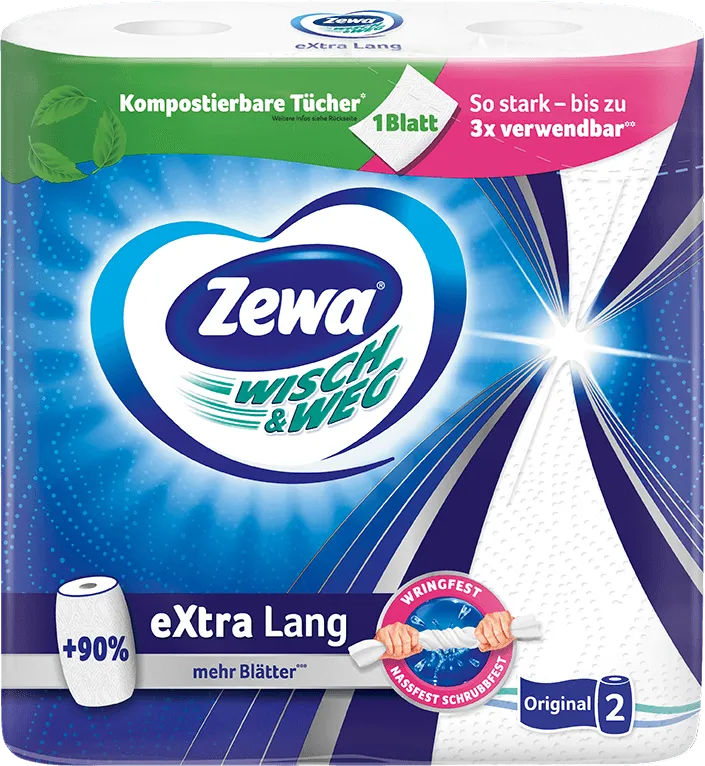 Рушники паперові Zewa Original Extra Lang Wisch&Weg кухонні 2-шарові 2 шт
