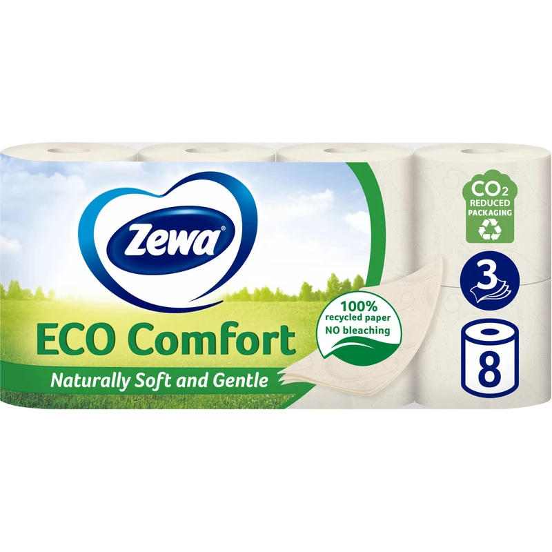 Туалетний папір Zewa Eco Comfort 3 шари, 8 шт.