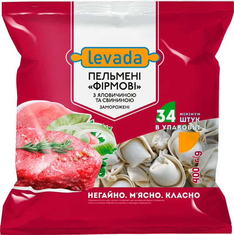 Пельмені Levada фірмові з яловичиною та свининою 400 г