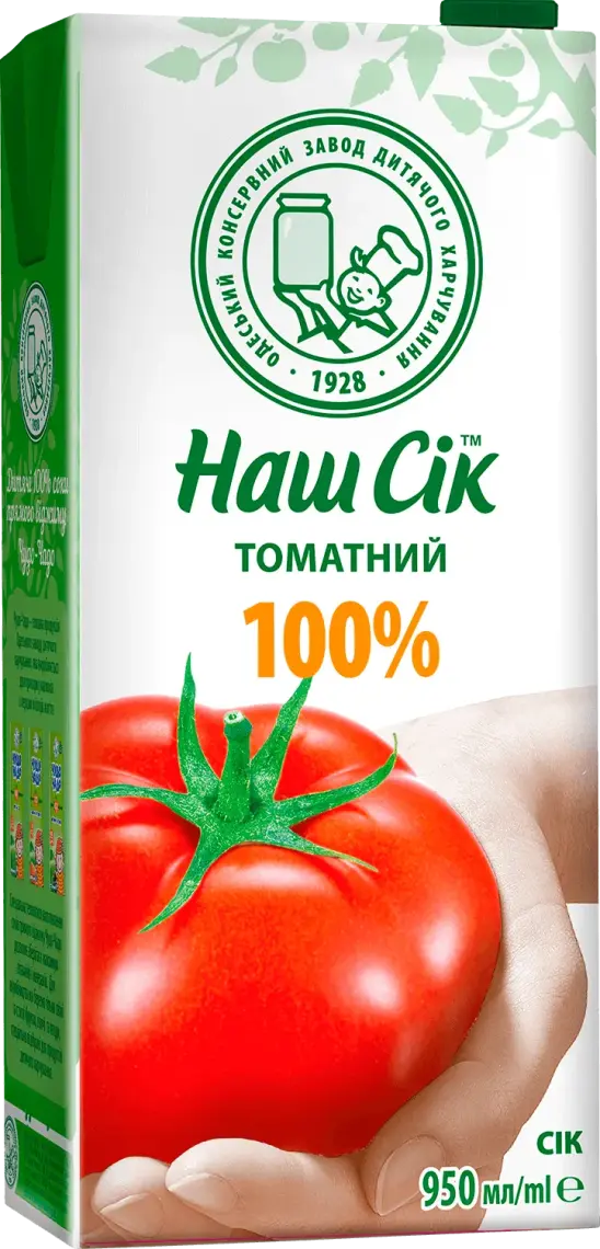 Сік Наш сік томатний з сіллю 950 мл