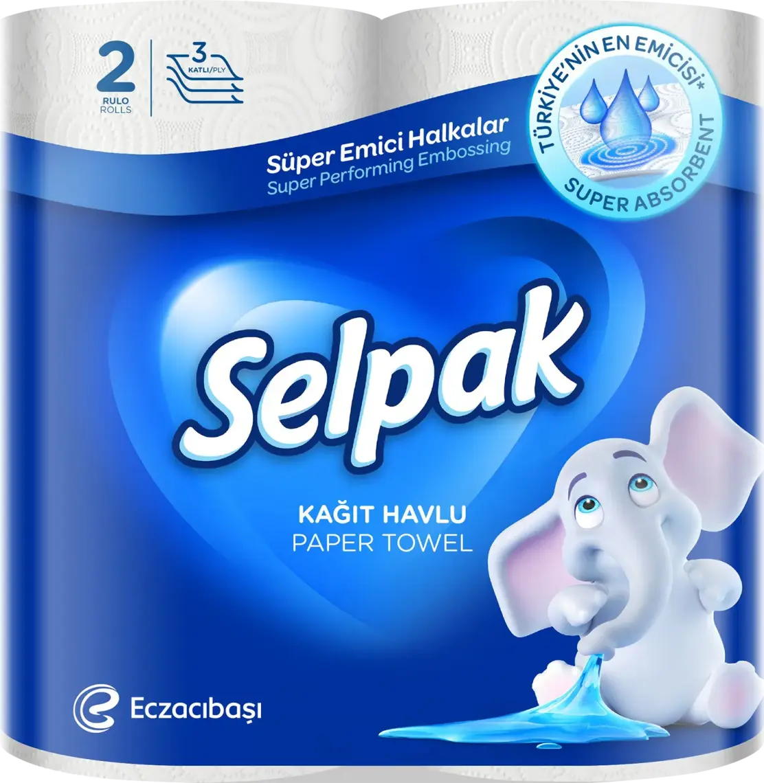 Рушники Selpak паперові тришарові 2 шт