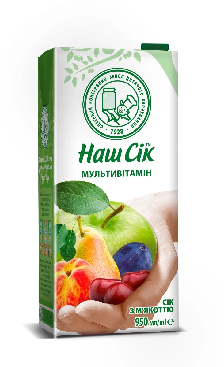 Сік Наш Сік мультивітамінний з м'якоттю 0.95 л (4820016250369)
