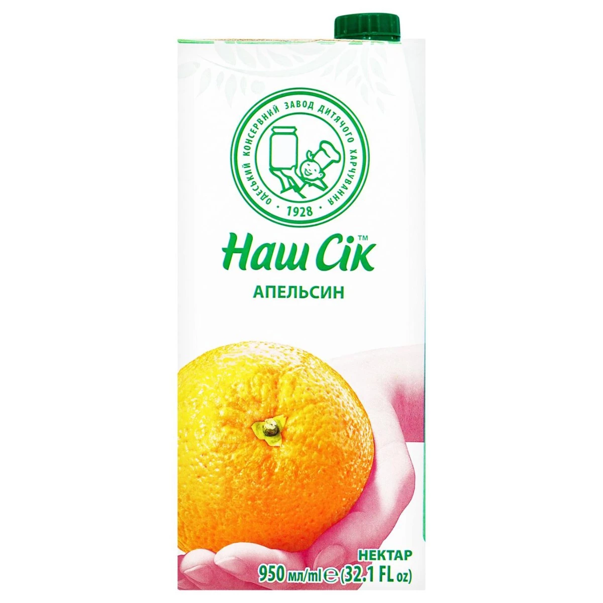 Нектар Наш Сік апельсиновий 0.95 л (4820016252288)