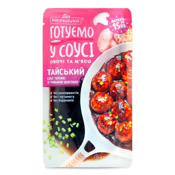 Соус Pripravka Тайський Теріякі з грибами шиїтаке, 140 г