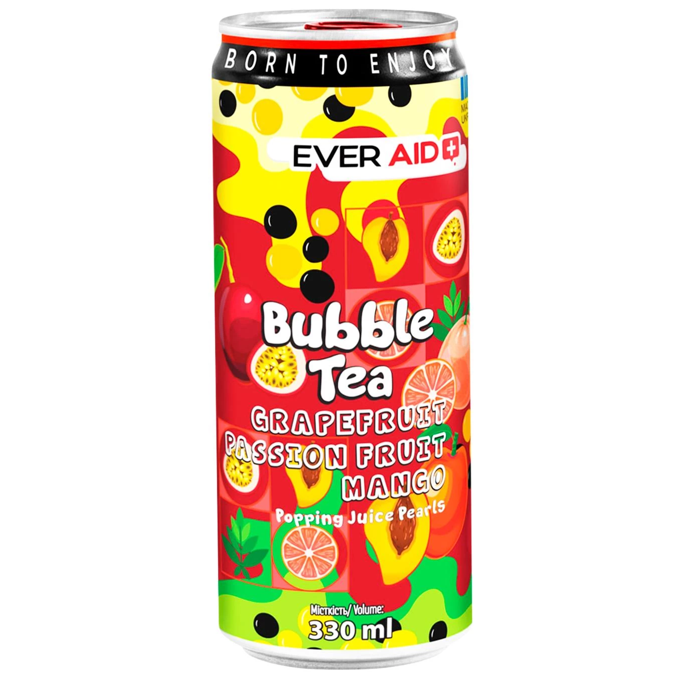Напій газований Ever Aid Bubble Tea Грейпфрут маракуйя манго 0.33 л (4820183002617)