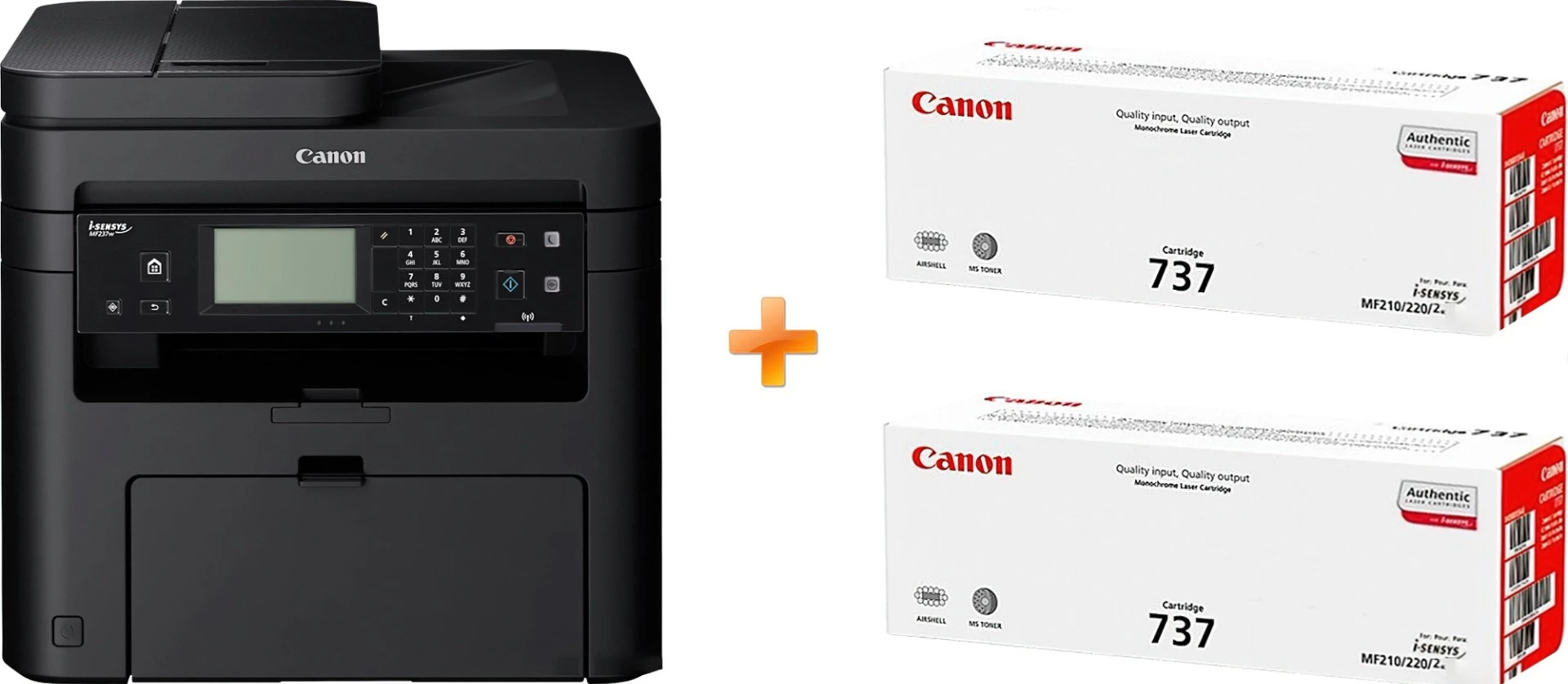 БФП лазерний Canon MF237WNE + Картриджі 737 2шт (1418C162AA)