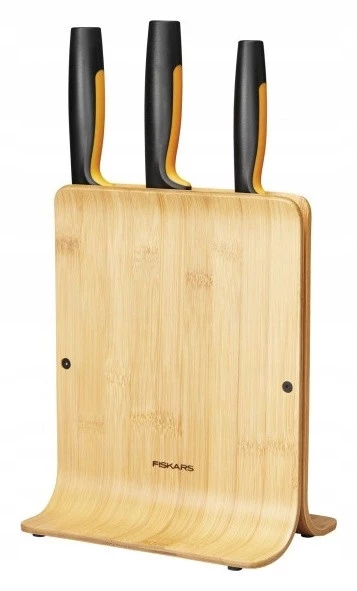 Набір ножів з бамбуковою підставкою Fiskars FF, 3 шт