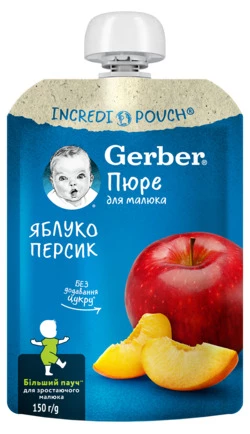 Пюре для дітей від 6 місяців Яблуко-персик Gerber 150 г