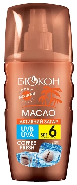 Олія Активна засмага Біокон Кава фреш SPF-6, 160 мл