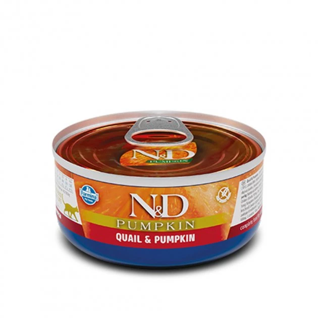 Вологий корм для котів 70 г. Farmina N&D Grain Free Pumpkin Quail Adult беззерновий з гарбузом та перепелом