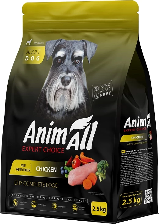 Корм сухий для активних собак AnimAll зі свіжою куркою 2.5 кг (178608)