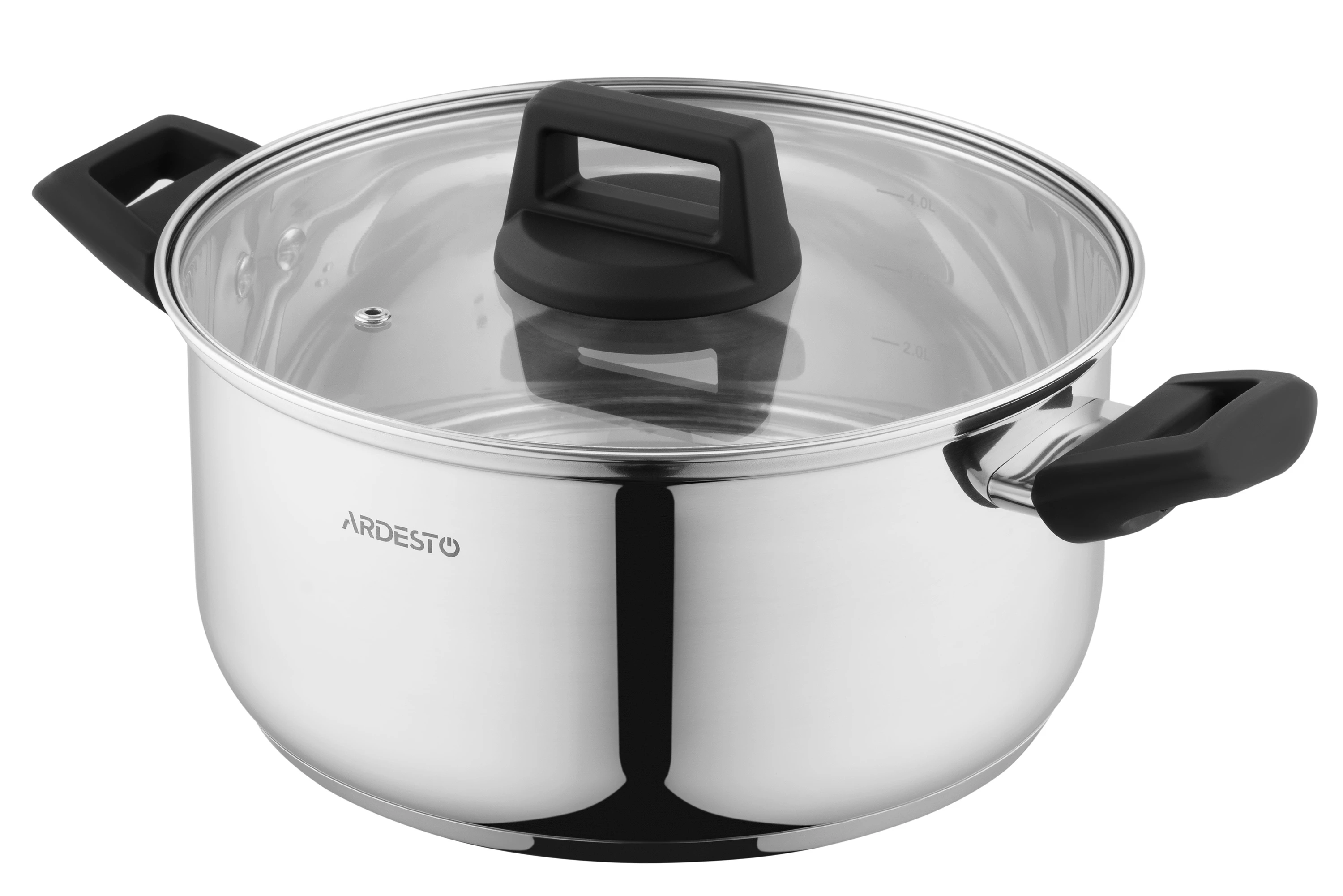 Каструля Ardesto Gemini зі скляною кришкою нержавіюча сталь 24 см 5.1 л (AR3551G)