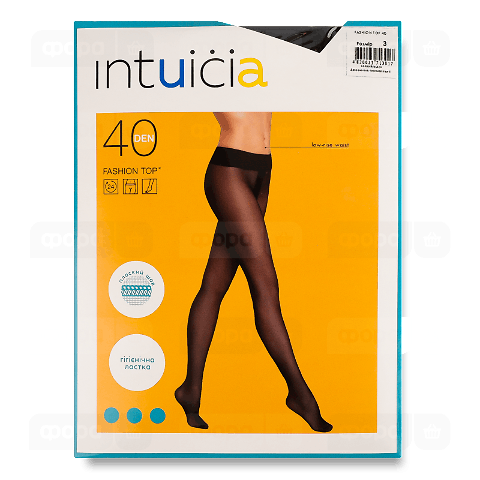 Колготки жіночі Intuicia Fashion Top 40 den чорні р.3