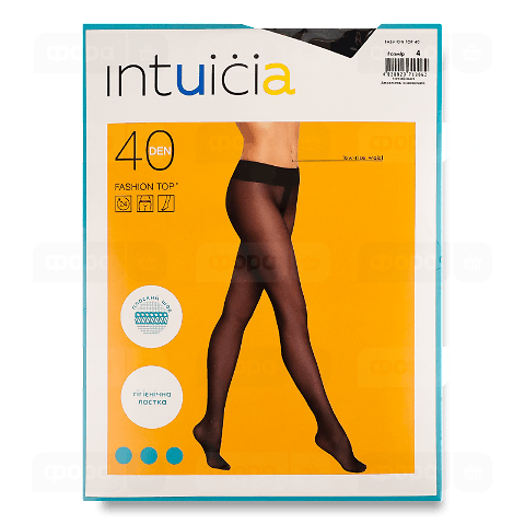 Колготки жіночі Intuicia Fashion Top 40 den чорні р.4