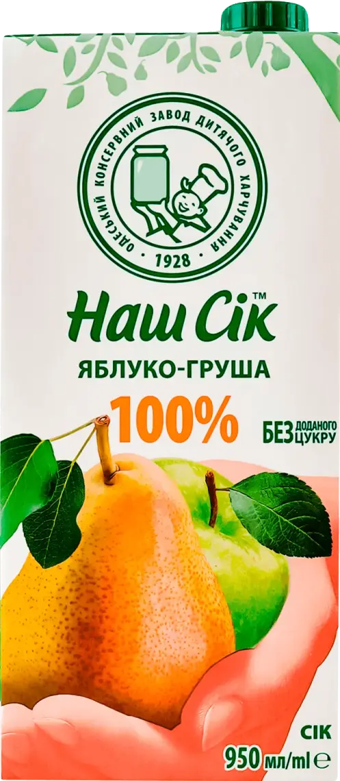 Сік Наш Сік яблуко та груша 950 мл
