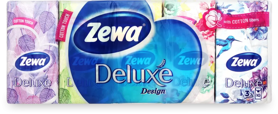 Хусточки Zewa Deluxe носові 3-шарові 10 шт
