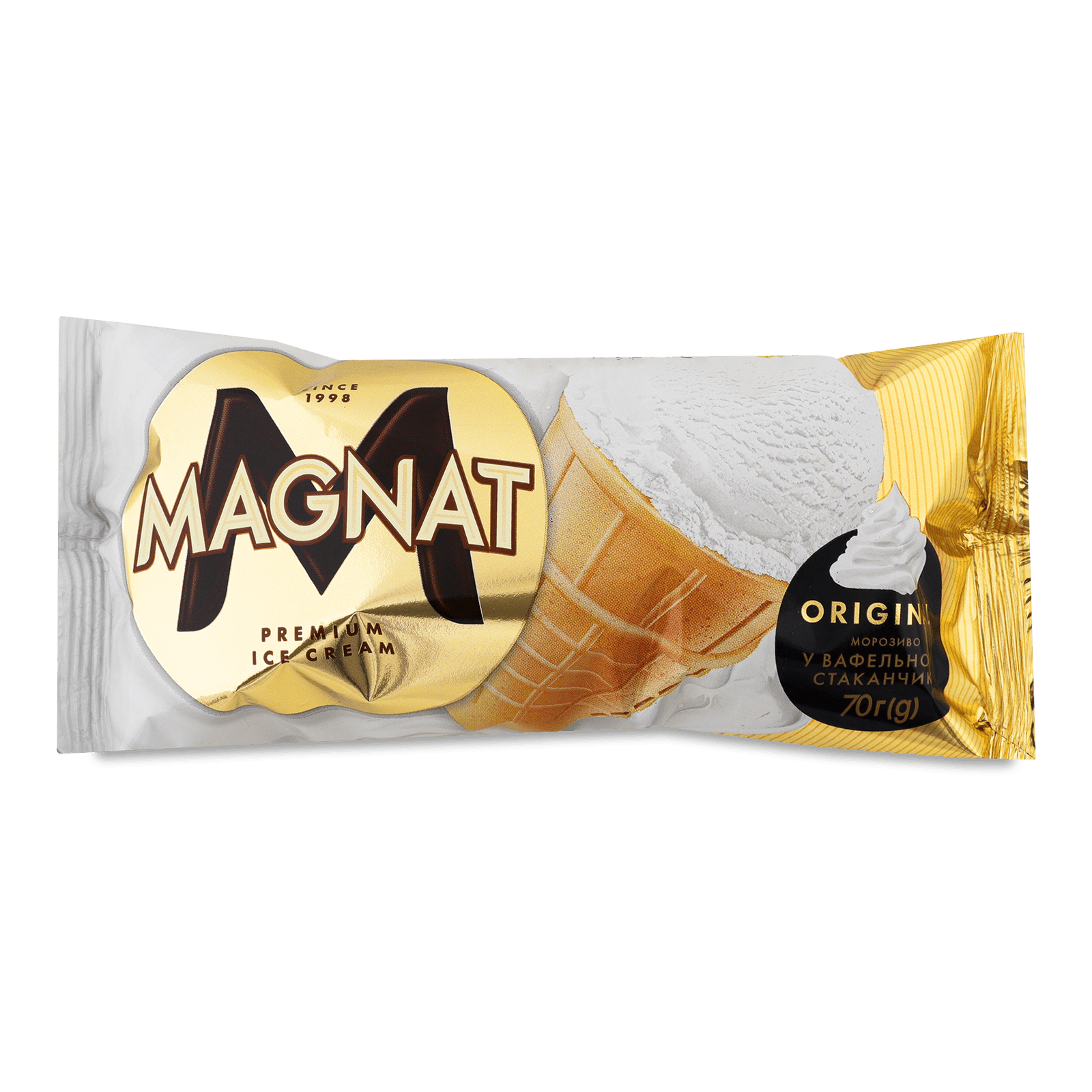 Морозиво Magnat Original у вафельному стаканчику 12%, 70г