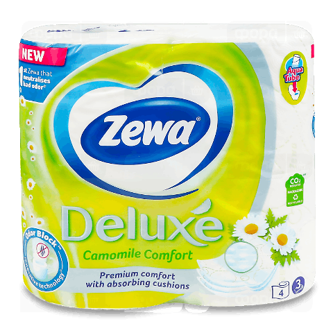 Папір туалетний Zewa Deluxe New «Ромашка» 3-шаровий