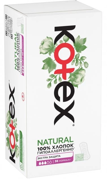 Прокладки щоденні Kotex Natural Normal+, 36 шт.