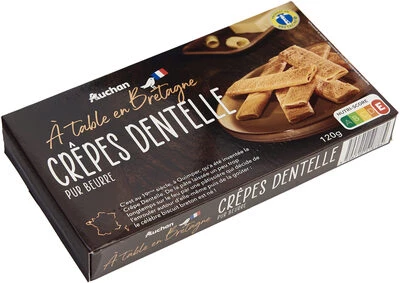 Млинці хрусткі Auchan Crepes dentelle 120 г (3596710518784)