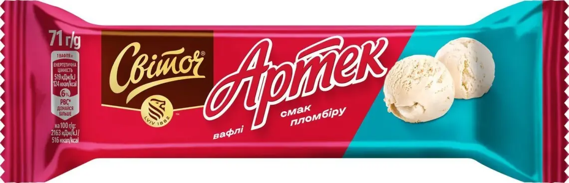 Вафлі Світоч Артек Пломбір 71 г